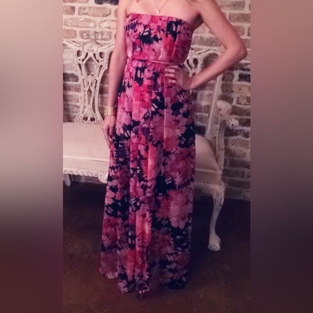 Banana Republic Strapless Floral Dress